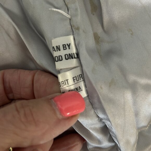 Vintage 70s Gray Dyed Genuine Rabbit Fur Jacket Made in Hong Kong - Picture 5 of 12